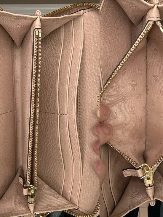 Tory Burch Perforated Leather Tote + Matching Wallet Set Blush Pink 2016 Bundle - Picture 9 of 14